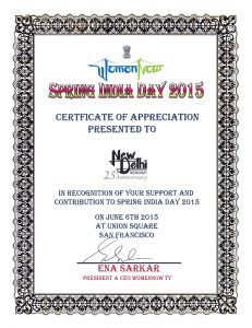Spring India Day - New Delhi Restaurant - Ena Sarkar - Saturday June 6th 2015