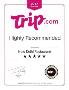 TripDotCom - Highly Recommended - New Delhi Restaurant - Travis Katz - 2017